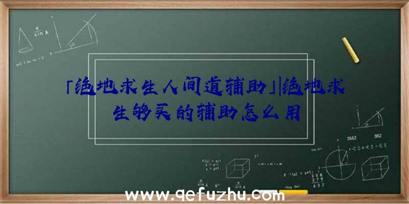 「绝地求生人间道辅助」|绝地求生够买的辅助怎么用